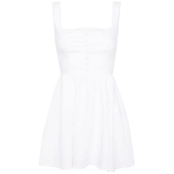NEW Reformation Sheri Linen Mini Dress - White - Picture 3 of 13